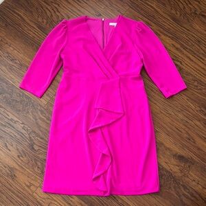 Julia Jordan Pink Sheath Dress with Puff Sleeves